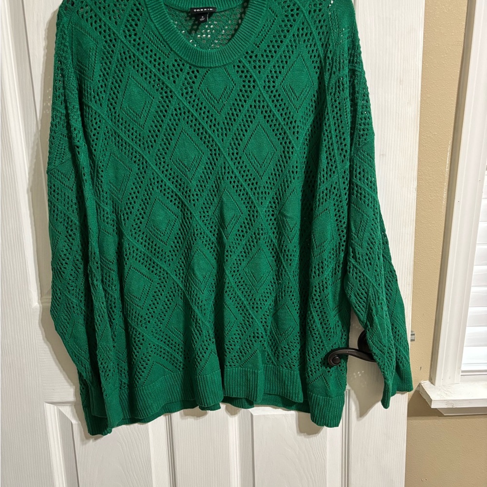 Torrid Emerald Green Crew Neck Sweater
